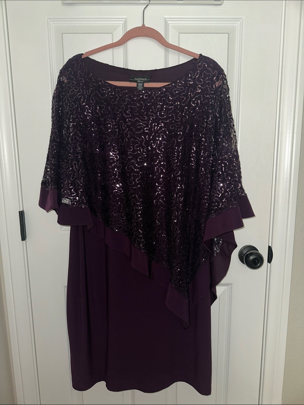 R&M RICHARDS Embellished Purple Evening Dress